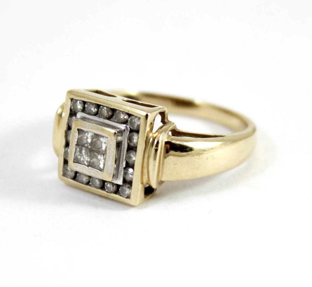 DIAMOND AND FOURTEEN KARAT GOLD