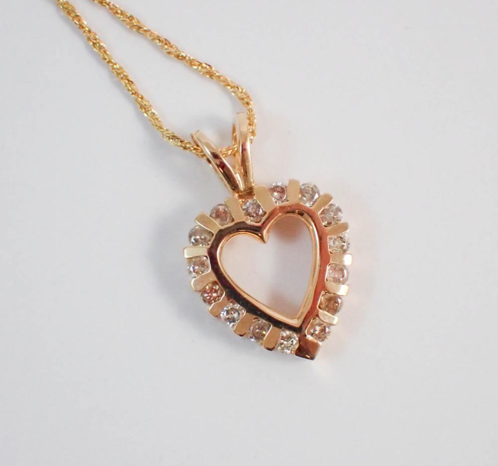 DIAMOND AND FOURTEEN KARAT GOLD