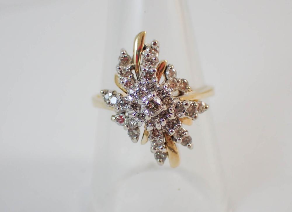 DIAMOND AND FOURTEEN KARAT GOLD