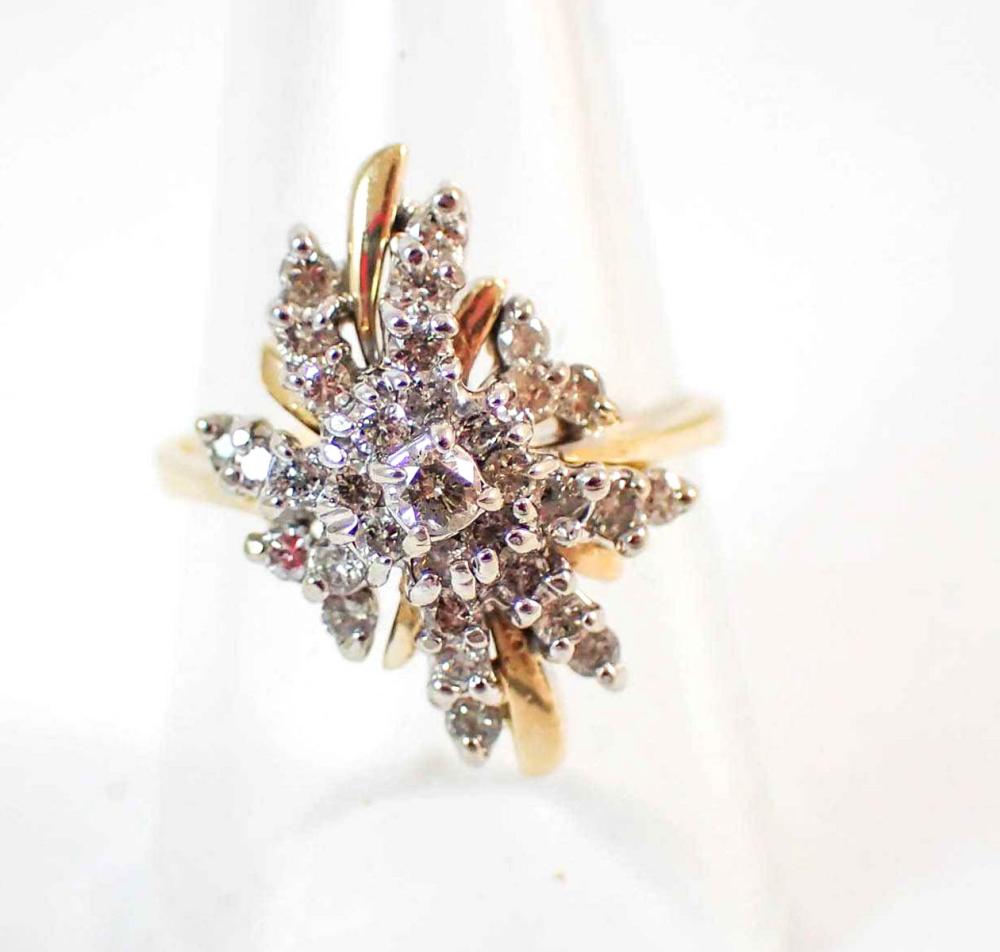 DIAMOND AND FOURTEEN KARAT GOLD