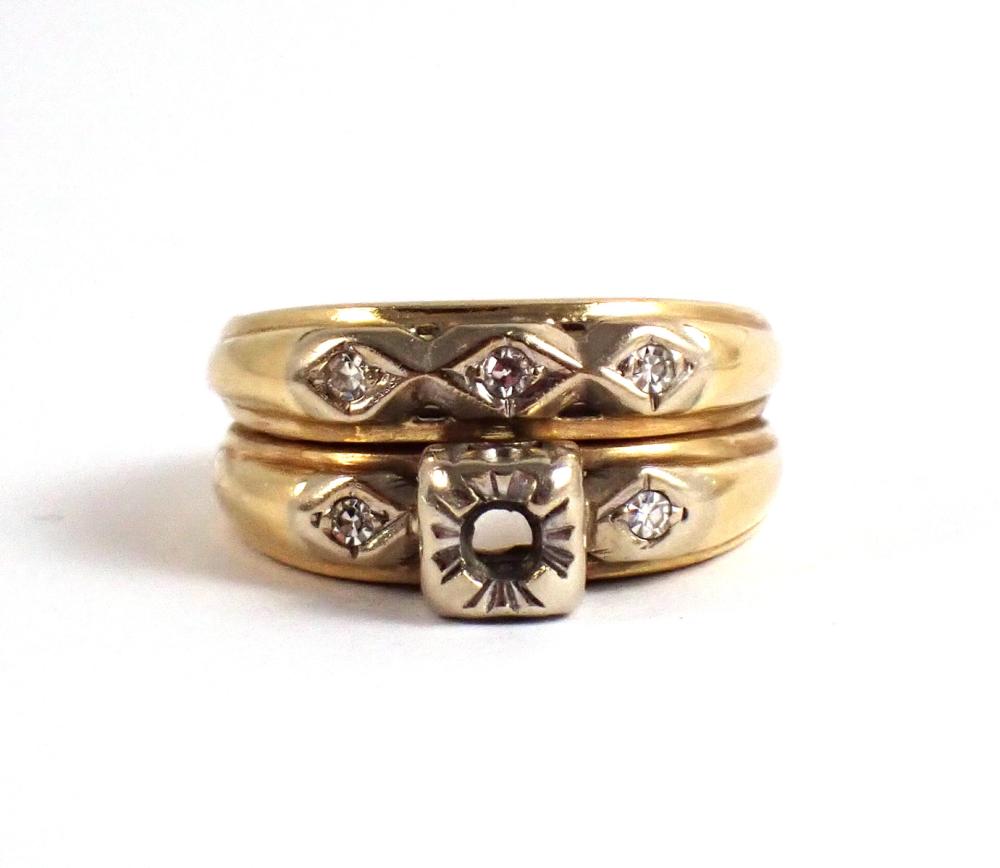 DIAMOND AND FOURTEEN KARAT GOLD