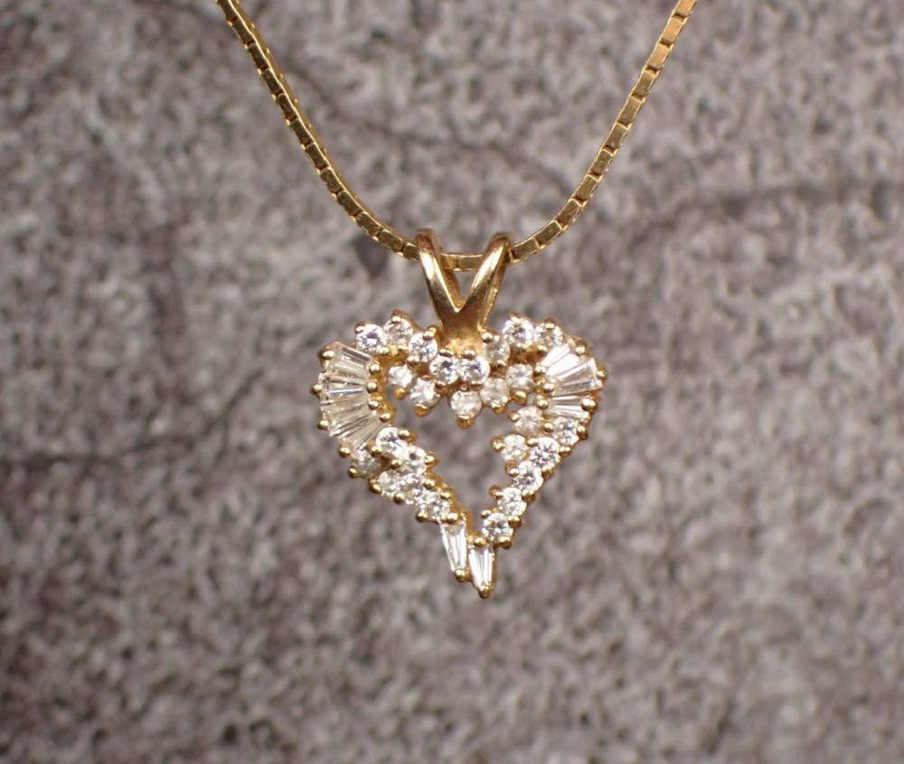 DIAMOND AND FOURTEEN KARAT GOLD
