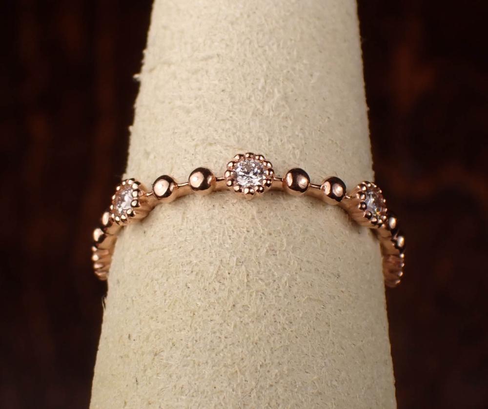 DIAMOND AND FOURTEEN KARAT ROSE