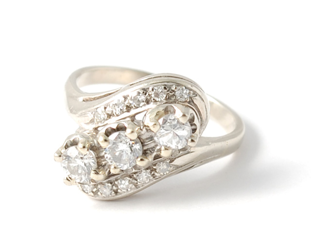 DIAMOND AND FOURTEEN KARAT WHITE