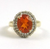 DIAMOND AND MEXICAN FIRE OPAL