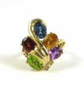 DIAMOND AND MULTI-COLOR GEMSTO