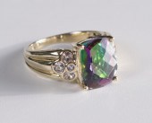 DIAMOND AND MYSTIC TOPAZ RINGD