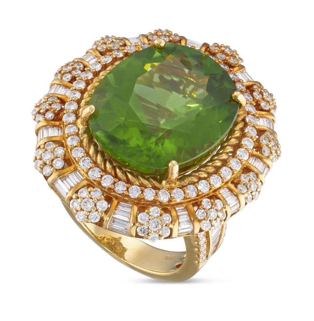 DIAMOND AND PERIDOT 18KT YELLOW