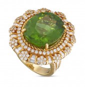 DIAMOND AND PERIDOT 18KT YELLO