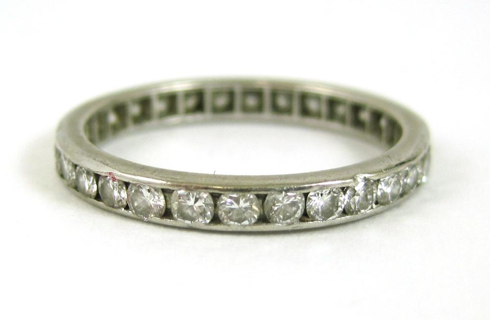 DIAMOND AND PLATINUM ETERNITY RING,