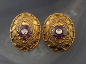 DIAMOND AND PURPLE SPINEL EARR