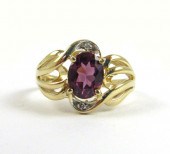 DIAMOND AND RED RHODOLITE GARN