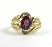 DIAMOND AND RED RHODOLITE GARN