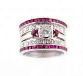 Diamond and ruby ring five ind