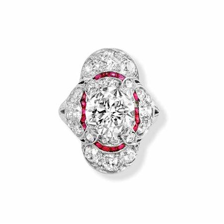 Diamond and Ruby Ring 	 