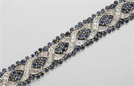 Diamond and Sapphire Bracelet 	 