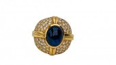 DIAMOND AND SAPPHIRE CAB RINGD