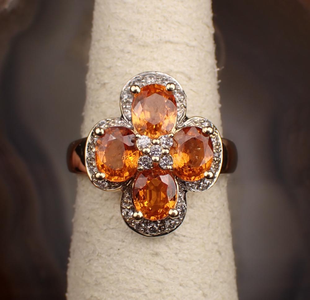 DIAMOND AND SPESSARTITE GARNET
