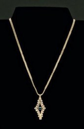 Diamond and topaz pendant, cha