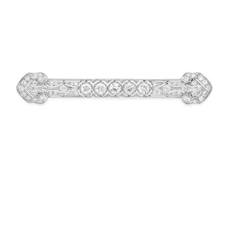 Diamond Bar Brooch 	 