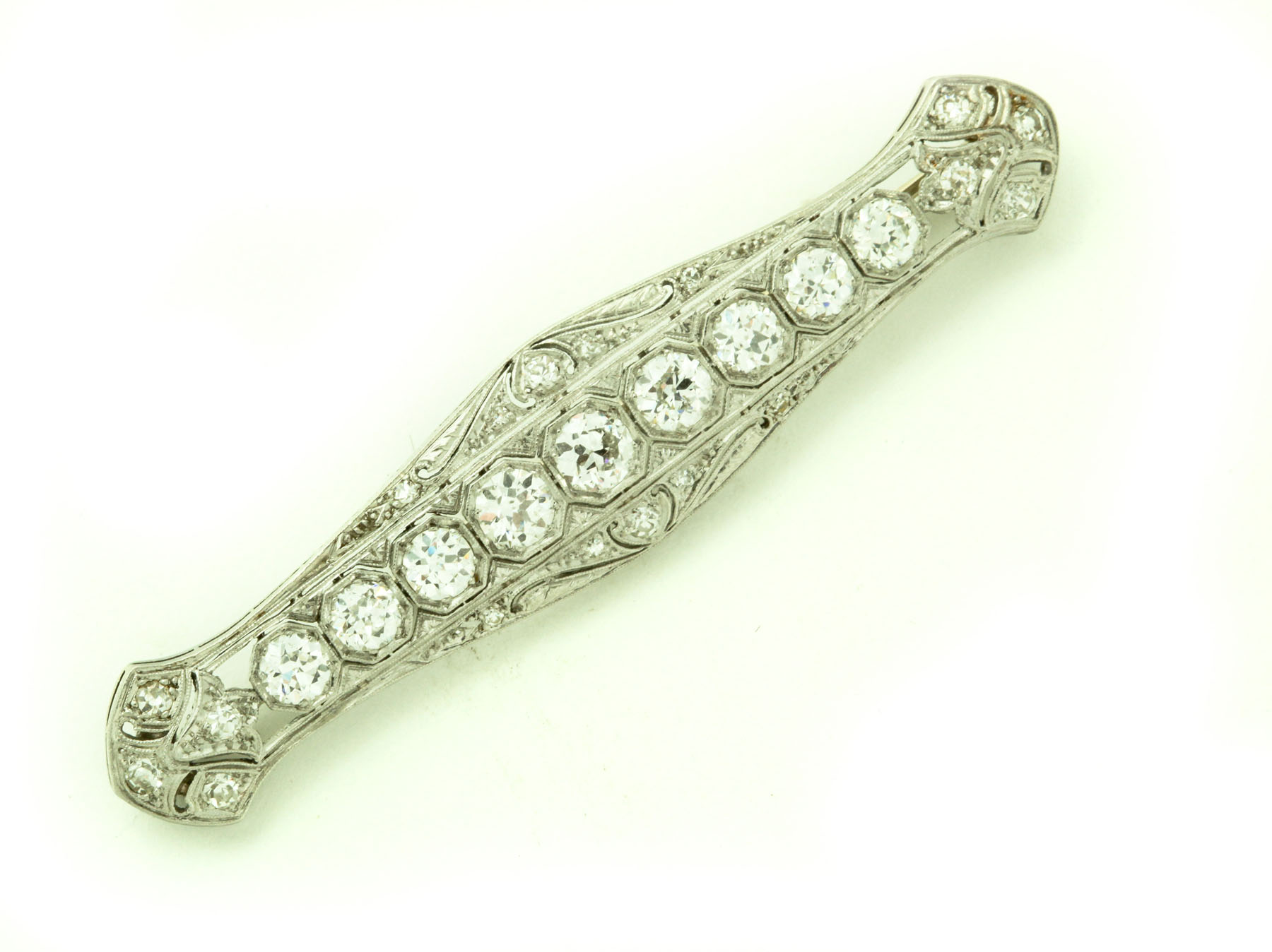 DIAMOND BAR PIN.  Early 20th