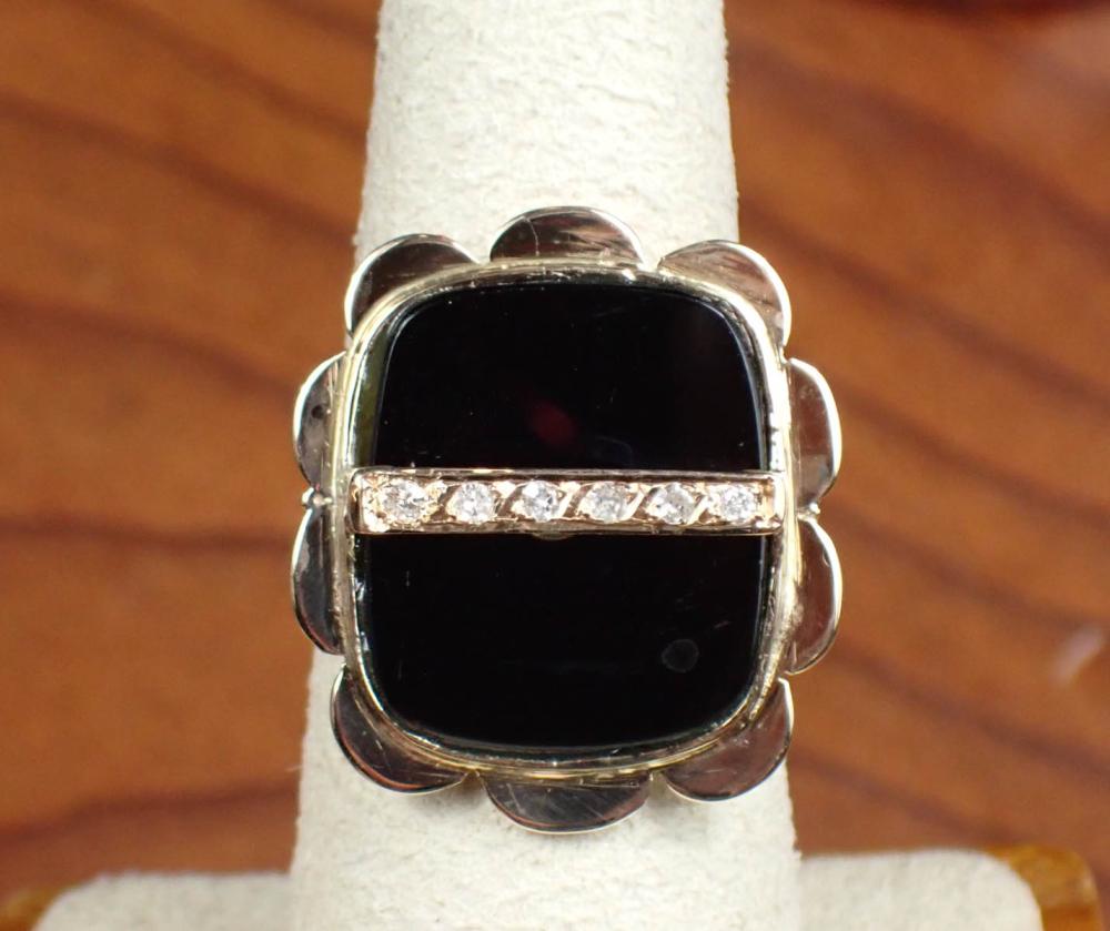 DIAMOND, BLACK ONYX AND GOLD