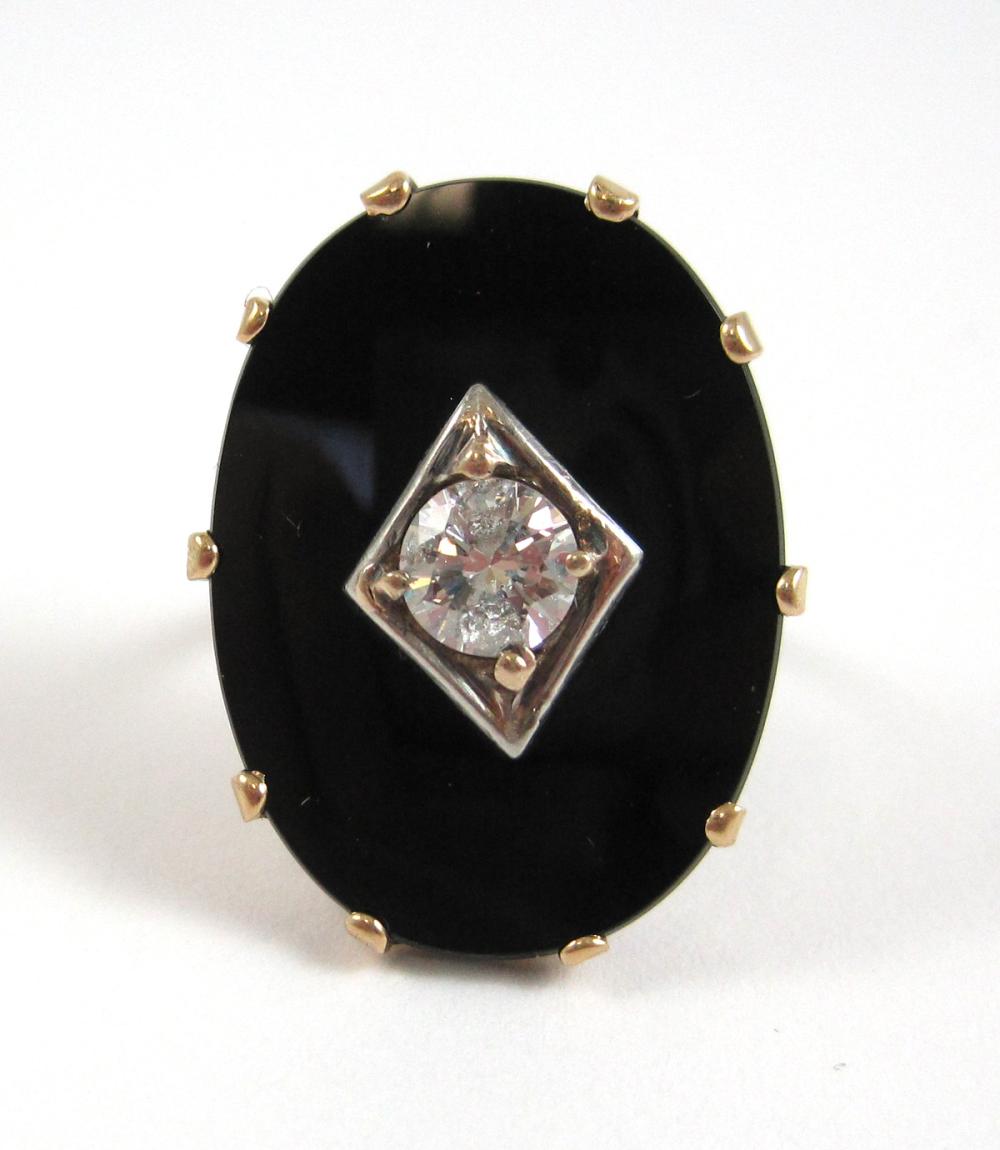 DIAMOND, BLACK ONYX AND TEN KARAT