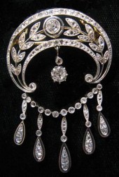 Diamond chatelaine brooch    b
