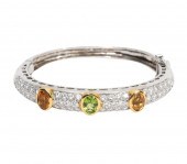 DIAMOND, CITRINE & PERIDOT 18K