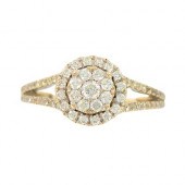 DIAMOND CLUSTER HALO RING, 14K