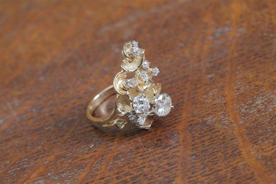 DIAMOND COCKTAIL RING. Ten Old