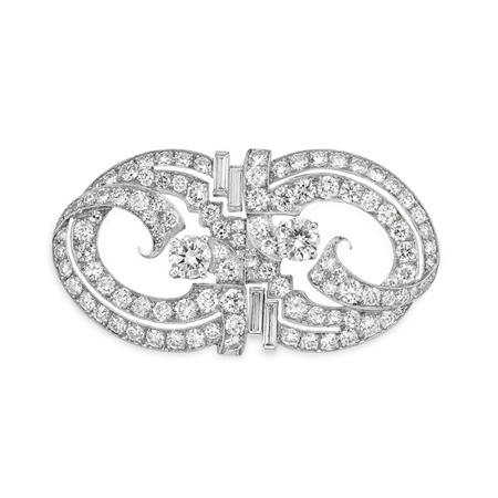 Diamond Double-Clip Brooch 	 