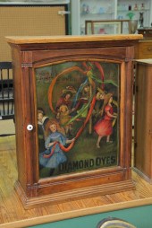 DIAMOND DYES CABINET. Oak cabi