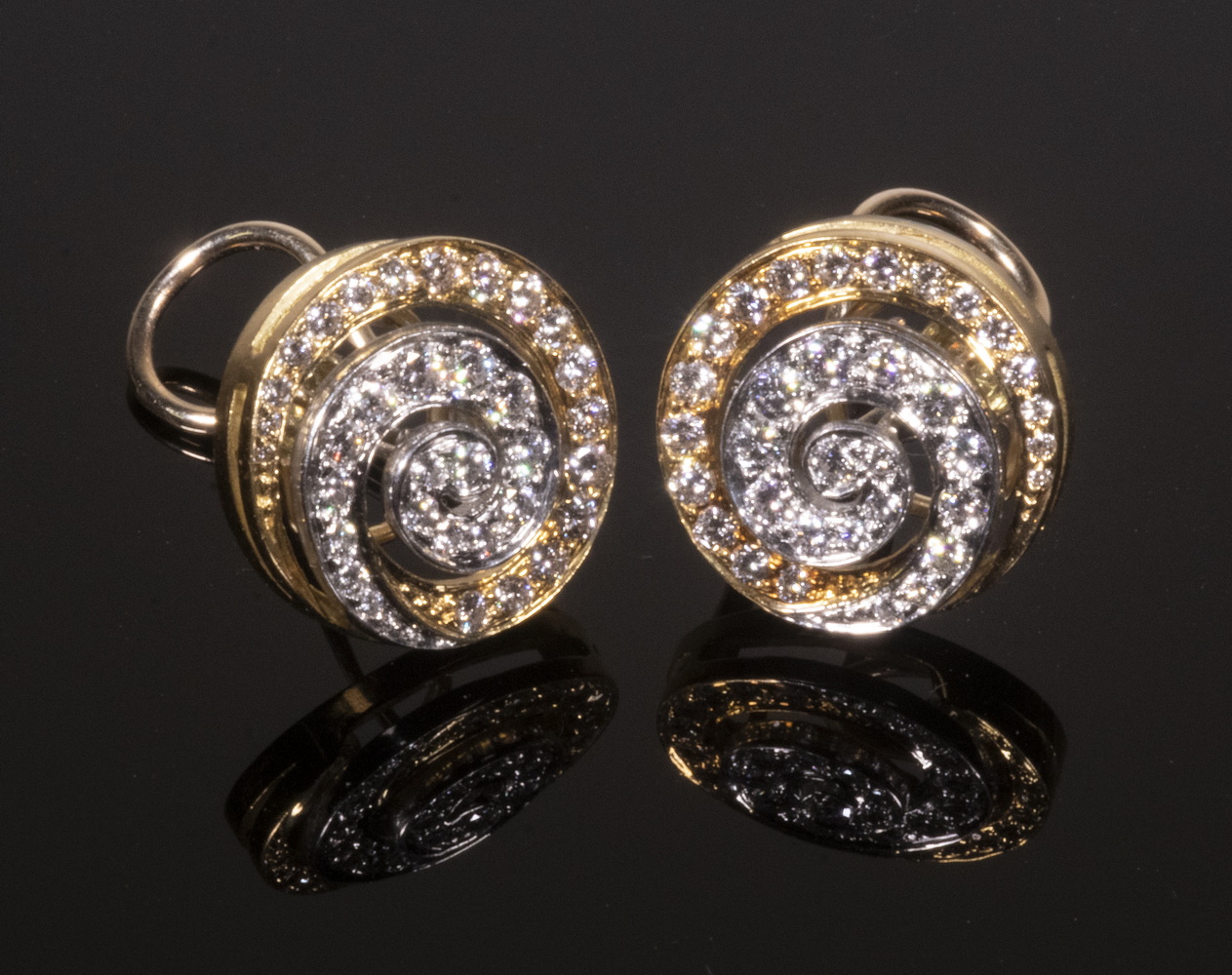 DIAMOND EARRINGS Handmade Pair of
