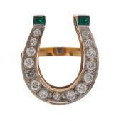 DIAMOND, EMERALD, 14K YELLOW G
