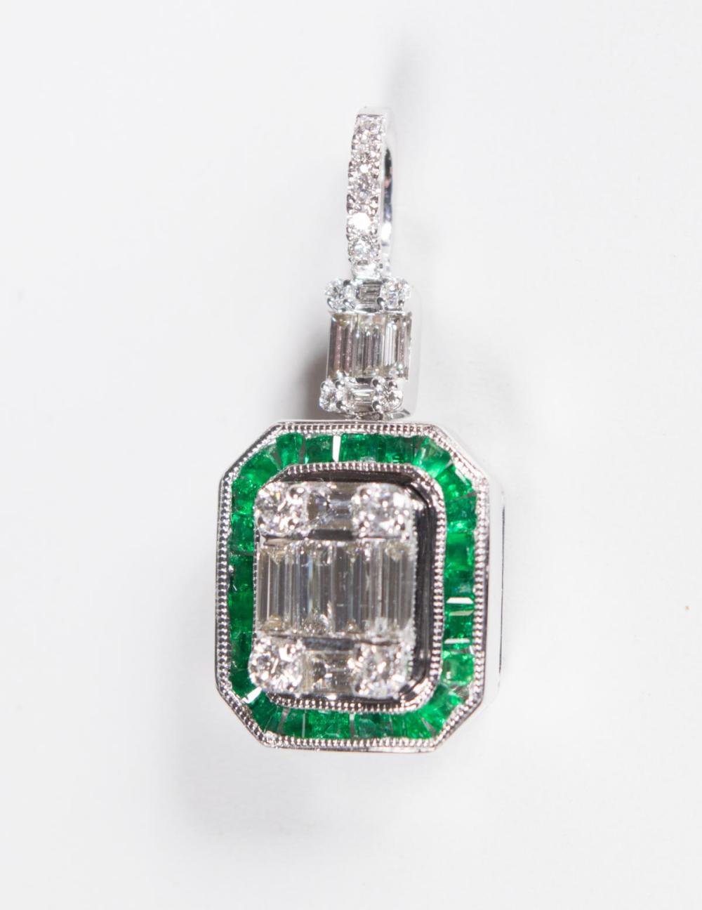 DIAMOND, EMERALD AND EIGHTEEN KARAT