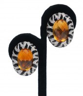 DIAMOND, ENAMEL, CITRINE & 18K
