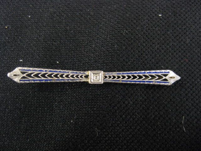 Diamond Enameled Bar Pin small