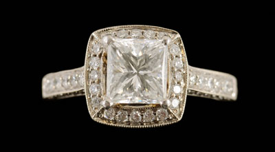 Diamond engagement ring, central
