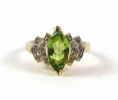 DIAMOND, GREEN PERIDOT AND FOU