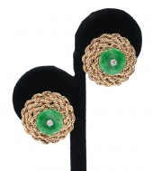 DIAMOND, JADE & 14K YG ORNATE
