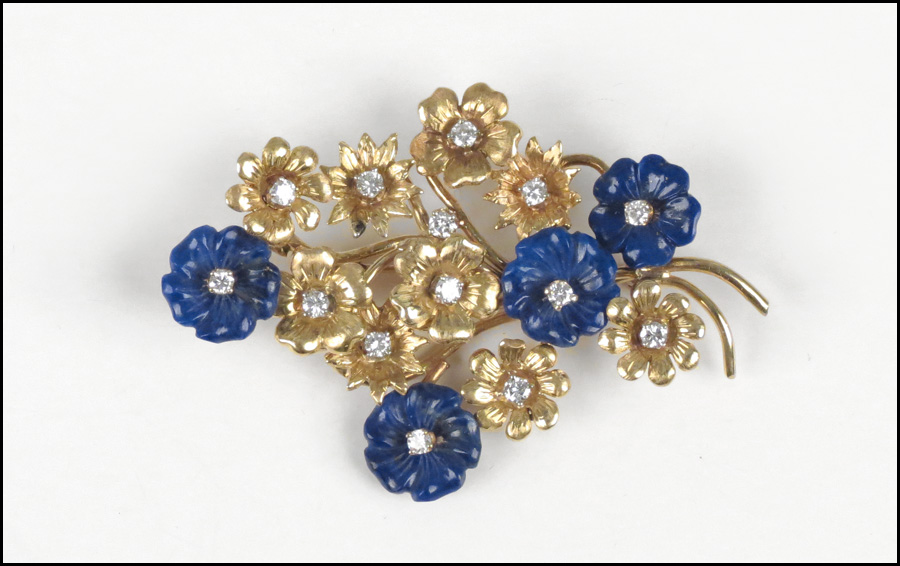DIAMOND LAPIS AND 18 KARAT YELLOW