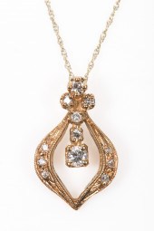 Diamond lavalier necklace, 14K