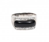 DIAMOND, ONYX & 10K WG CONTEMP