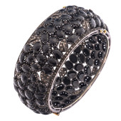 DIAMOND, ONYX, PATINATED SILVE