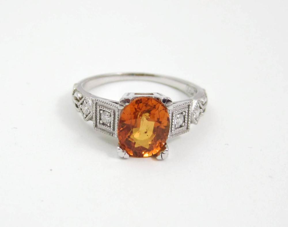DIAMOND, ORANGE SAPPHIRE AND