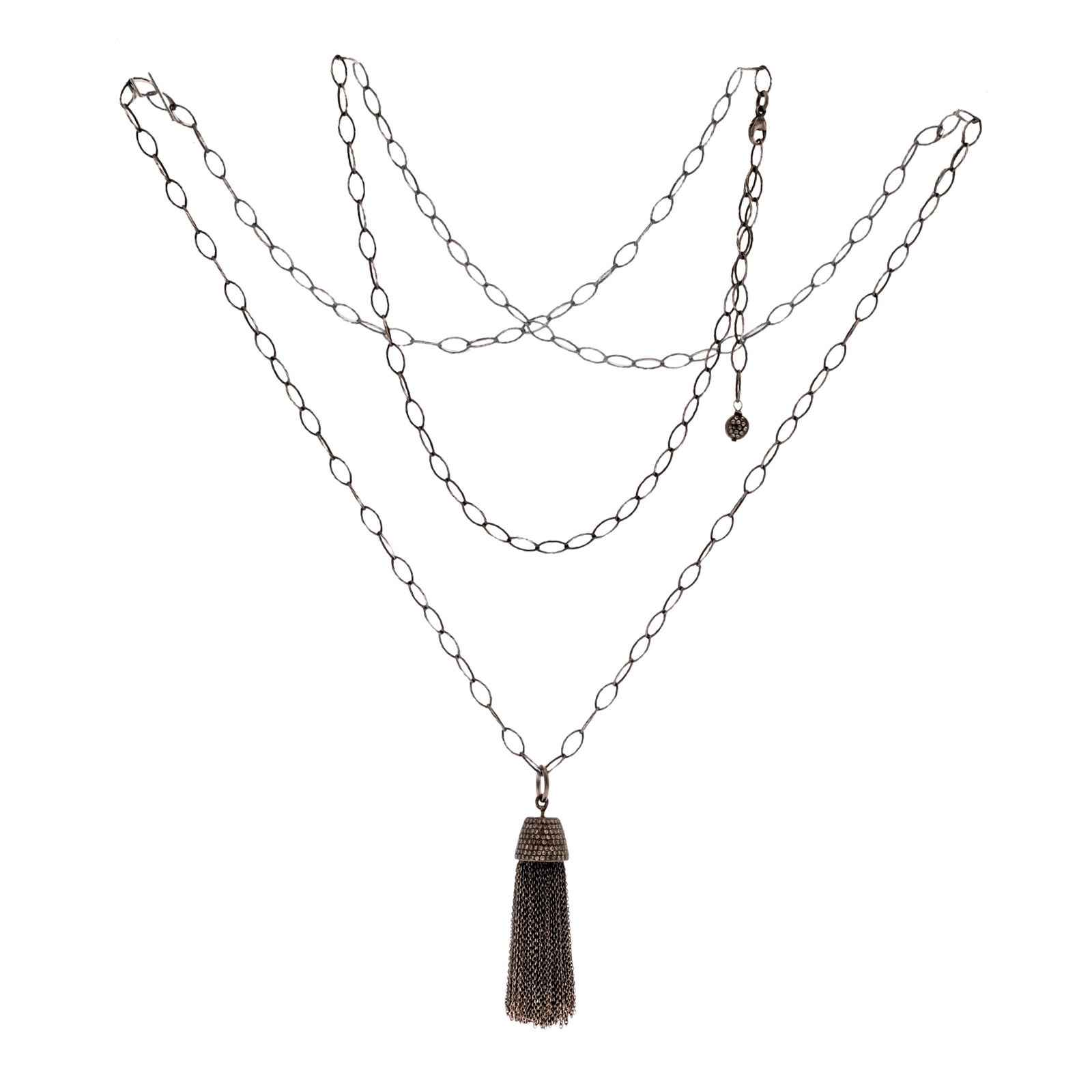 DIAMOND, PATINATED STERLING