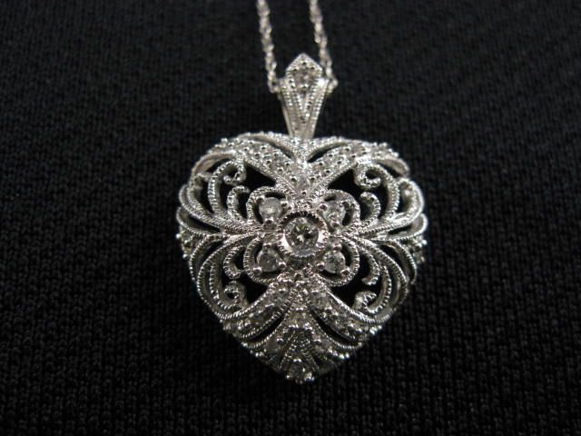Diamond Pendant & Chain heart shape