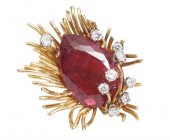 DIAMOND, PINK TOURMALINE & 14K