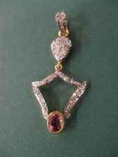 Diamond & Pink Tourmaline Pend